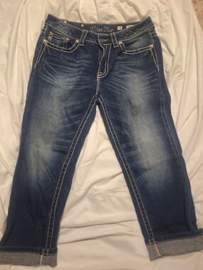 Miss Me Dark Blue Cropped Ankle Jeans